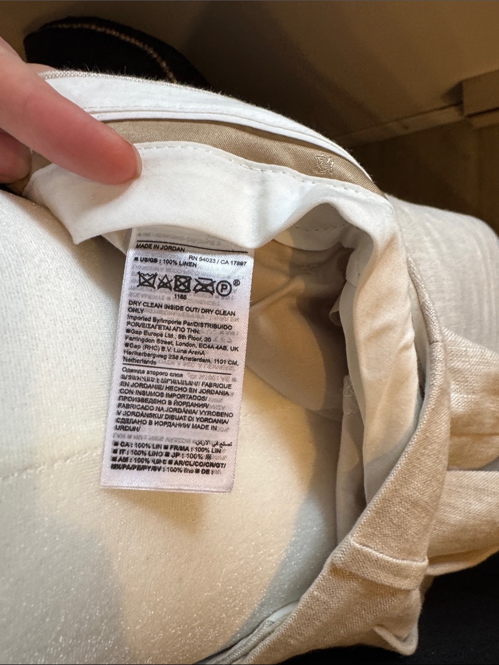 Banana Republic Beige Wide-Leg Linen Trousers - Picture 3 of 4